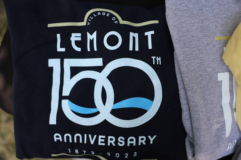 Lemont 150th Anniversary apparel was available for purchase at the Lemont 150th Anniversary Commemoration on Friday, June 9, 2023 in downtown Lemont.