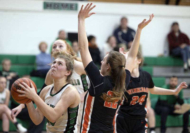 Rock Falls’ Claire Bickett looks to put up a shot against Winnebago Friday, Jan. 20, 2023.