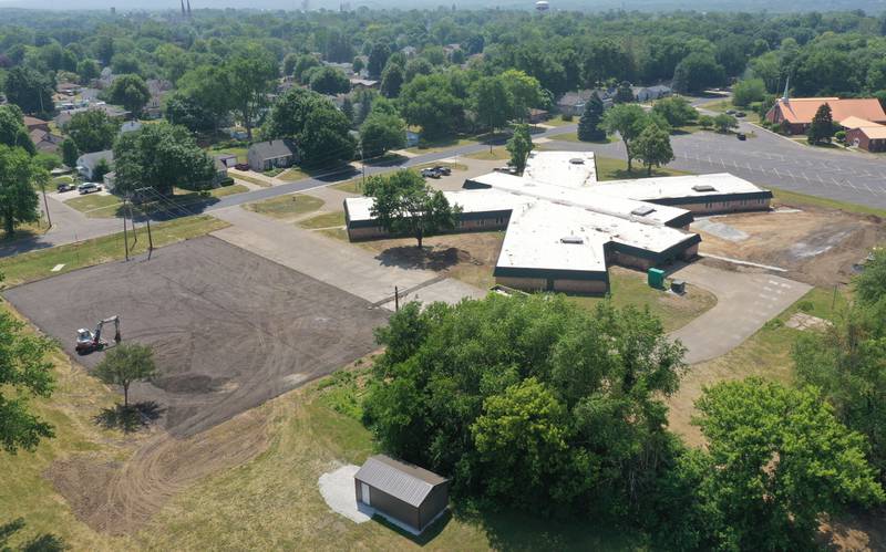 An aerial view of the new Lighted Way building on Tuesday, July 11, 2023 in La Salle.