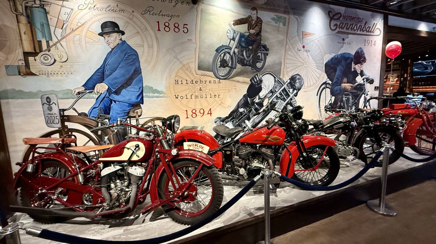 The Sokol 1000 motorcycle (left) is one of the rarest on display at the St. Charles Motorcycle and Museum and Art Gallery at 1317 E Main St. (Route 64) in St. Charles.