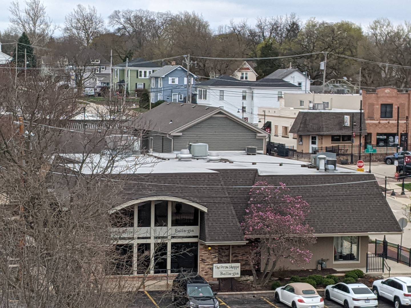 A view of downtown Oswego from the rooftop deck at The Reserve at Hudson Crossing North in downtown Oswego.