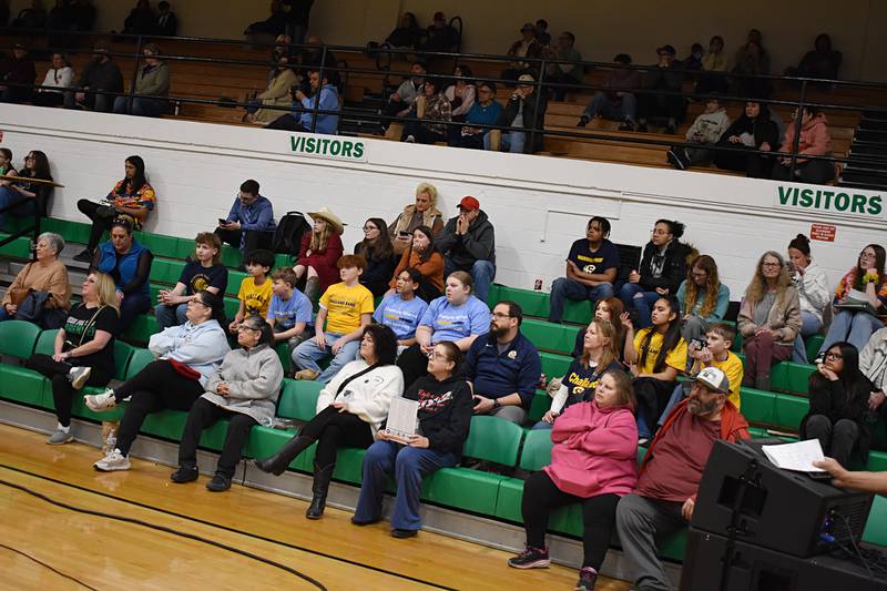 A crowd of people enjoys Percussion Palooza at Rock Falls High School on Sunday, Feb. 22, 2026. The annual event showcases all things drumming, from instruction to competition.