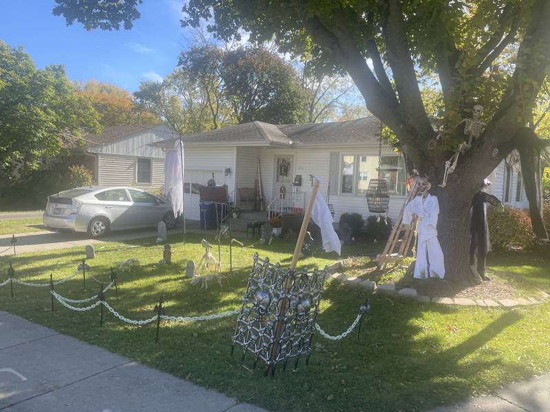 A Halloween display is seen Oct. 27, 2025, at 100 W. Taylor Street in DeKalb.
