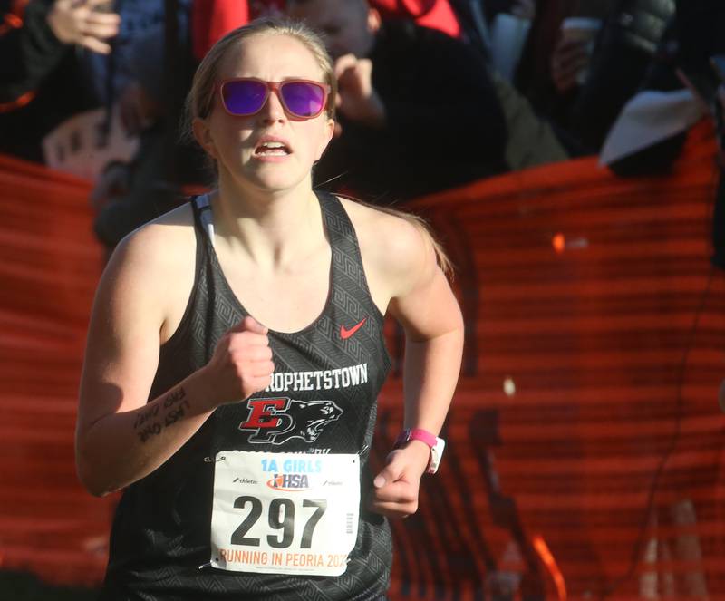 Erie-Prophetstown's Jessie DeNeve competes in the Class 1A Cross Country Finals on Saturday, Nov. 4, 2023 at Detweiller Park in Peoria.