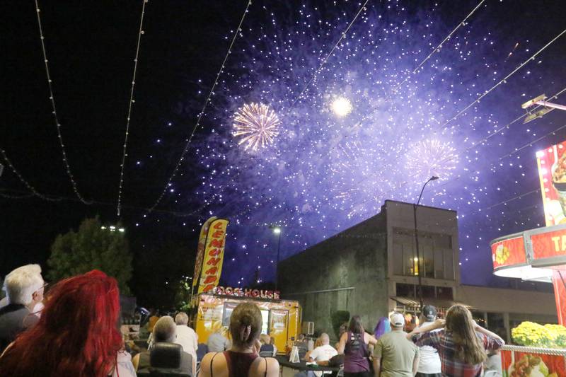 Fireworks light up the sky during the annual Jazz'n The Streets event on Saturday, Sept. 13, 2025 downtown La Salle.
