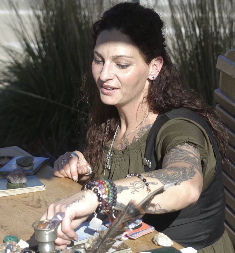 arot reader "Silence" reads cards at the Sterling Halloween town. The Craft Beer Festival and Halloween Town offered fun for all in downtown Sterling The events took place on Saturday, October 11th, 2025.