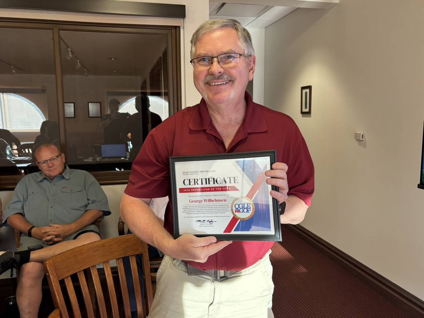 The annual “Ogle GOP Republican of the Year” award was given to George Wilhelmsen.