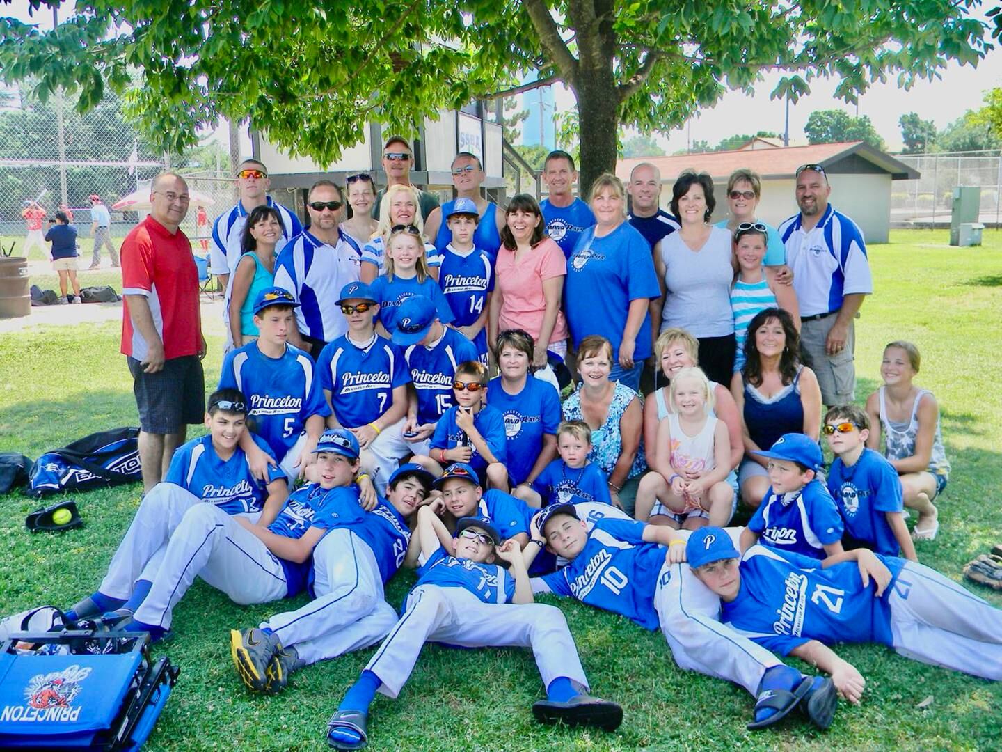 The Princeton Diamond Rays baseball team rallied around Jordan Reinhardt, the 5-year-old brother of teammate Jake Reinhardt, who had a near tragic Easter Sunday four-wheeler accident in 2012.