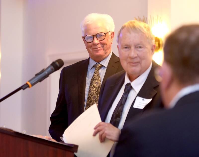 Bob Hubbard was named Citizen of the Year and introduced by longtime friend Batavia Mayor Jeff Schielke during the Batavia Chamber of Commerce’s Inspire Celebration Awards Ceremony on Thursday, April 24, 2025 at Revelry 675 in Batavia.