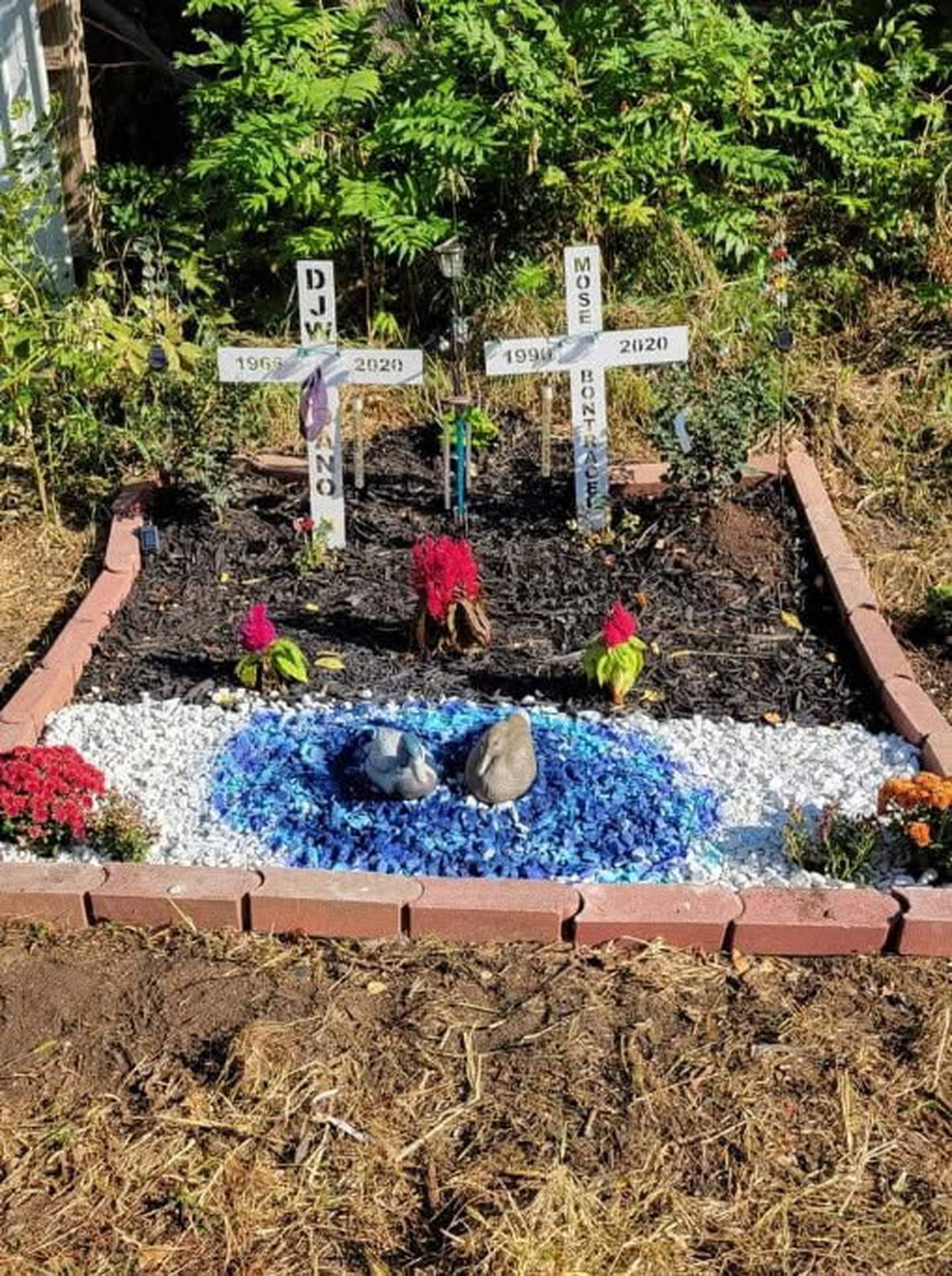 A memorial marks the place on the highway where Mose and Dan were killed.