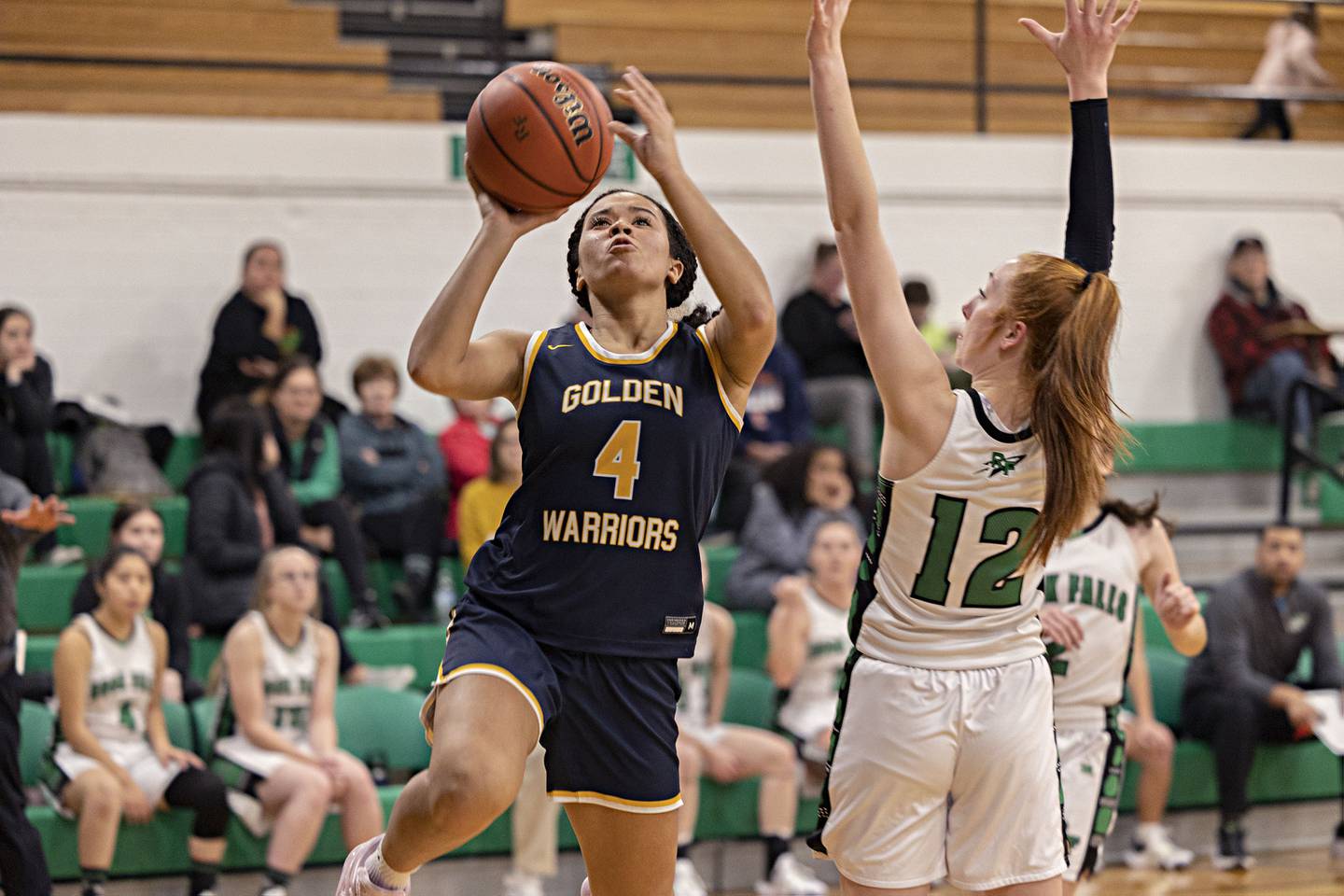 Sterling’s Olivia Turner puts up a shot against Rock Falls’ Emily Lego Tuesday, Dec. 6, 2022.