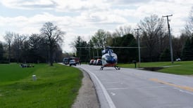 Person flown after rollover crash in Hampshire, entrapment