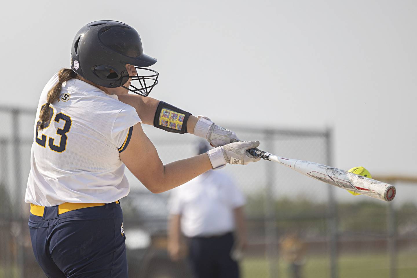 Sterling’s Sienna Stingley hammers a pitch against Boylan Tuesday, May 23, 2023 during a class 3A regional semifinal game in Belvidere.