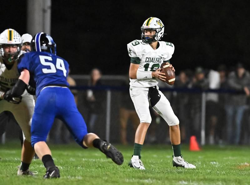 Coal City's Conner Hennline in action during a conference game against Peotone on Friday, Sep 27, 2024 at Peotone. (Dean Reid for Shaw Local News)