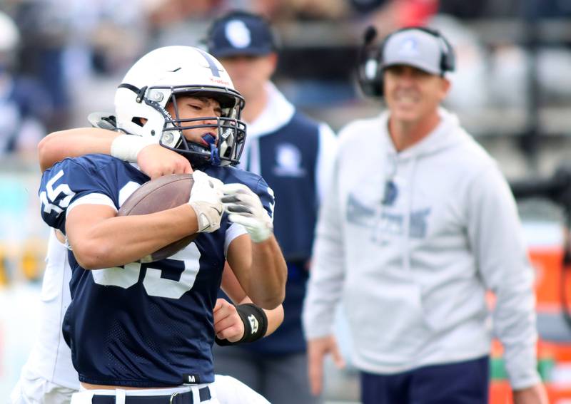 Cary-Grove’s Leo Zavala runs the ball against Sycamore in IHSA football Class 5A first-round playoff action at Al Bohrer Field on the campus of Cary-Grove High School in Cary on Saturday, November 1, 2025.