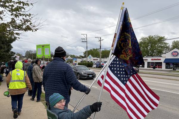 Protesters gather in McHenry for May Day rally