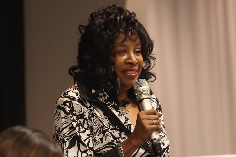 Bonnie Winfrey, CEO of Kailen & Kyler Enterprises moderates a panel discussion at the MLK Brunch & Celebration 2025 on Saturday, Jan 18, 2025 in Joliet.