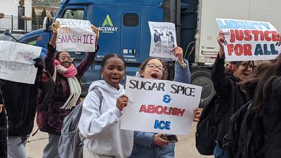 Oswego High School students walk out of class to protest actions of ICE agents