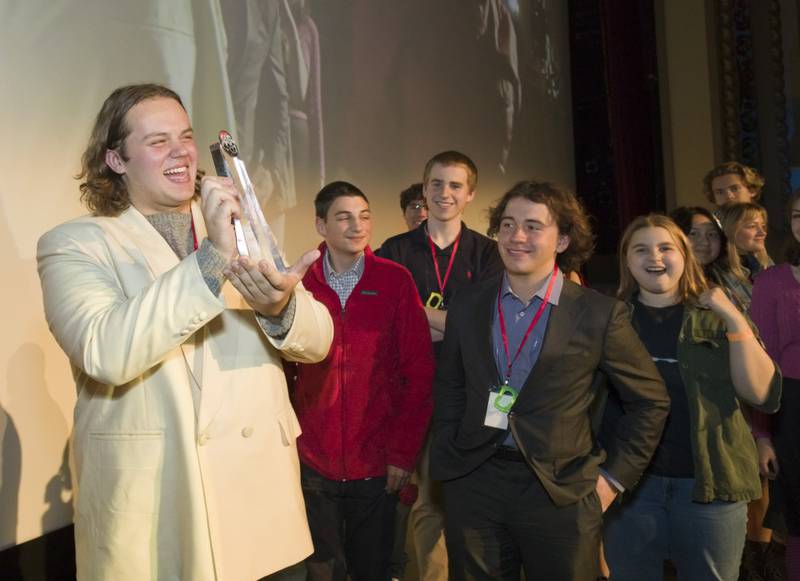 Lyons Township High School students won Outstanding Achievement in Cinema for the movie “Pink Lady“ during the 2023 Student Silent Film Festival held at the Tivoli Theatre in Downers Grove on Wednesday, Oct.18, 2023.