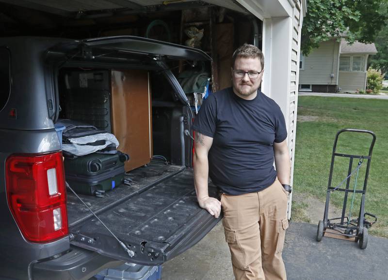 Peter Schmidt, who has turned his life around and recently had his criminal record sealed, on Monday, Aug. 28, 2023, as he prepares to move from Crystal Lake to Chicago, where he will be finishing his master's degree. On Sept. 29 a free clinic will be held at the McHenry County courthouse where others with criminal records can meet with attorneys for free and learn if their records can be expunged or sealed.