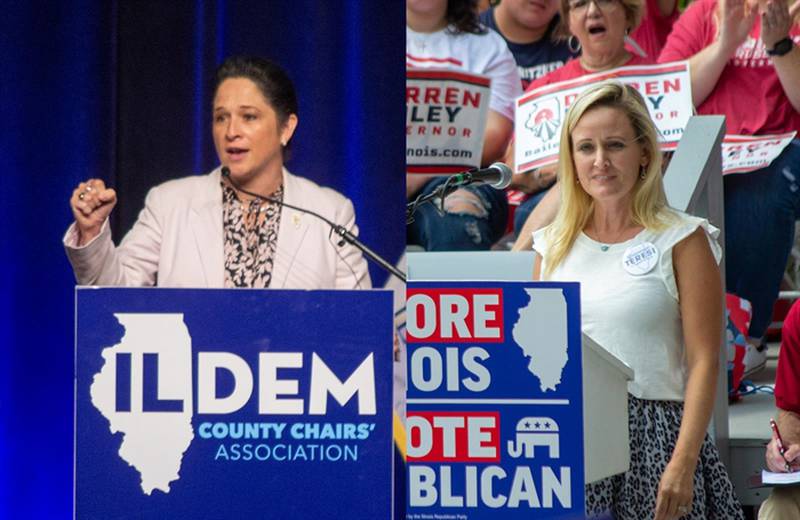 Democratic Comptroller Susana Mendoza is facing Republican McHenry County Auditor Shannon Teresi in the general election for comptroller. (Capitol News Illinois photos)