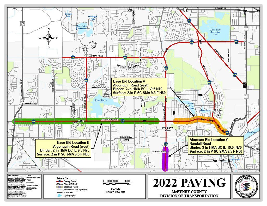Algonquin Il Zoning Map Mchenry County Starts 2022 Construction Program – Shaw Local