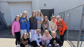 Byron Middle School 7th graders donate tie blankets to area organizations