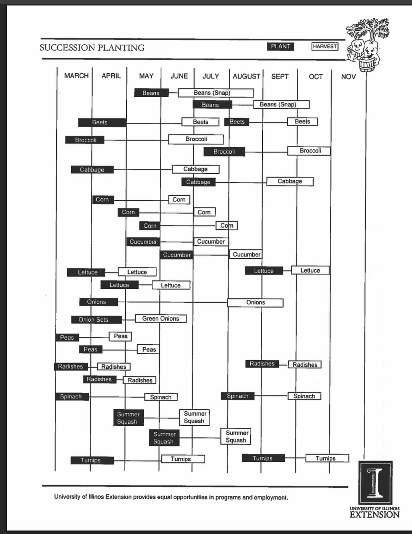 Vegetable growing chart