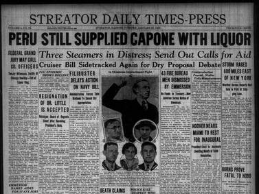 “Peru still supplied Capone with liquor” and more historical covers from January 22