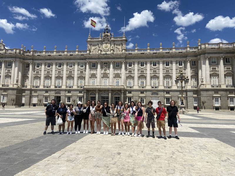 Hall High School students traveled to Spain, including a visit to the Royal Palace.