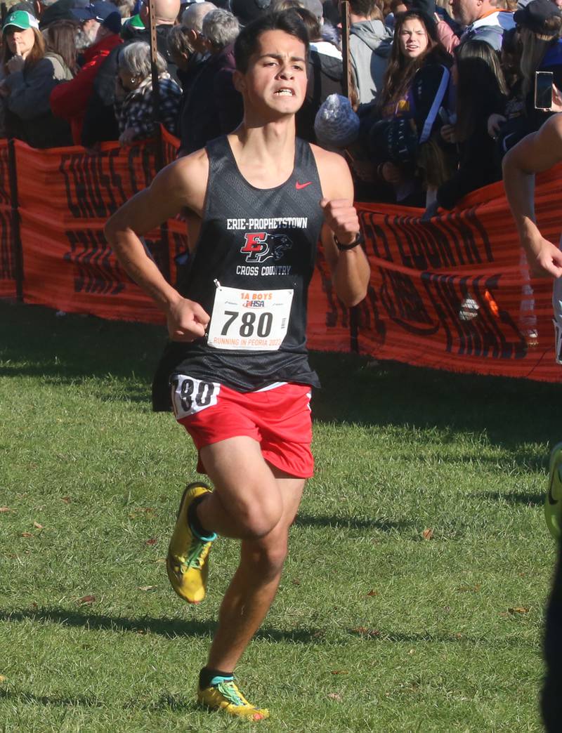 Erie-Prophestown's Lucas Dreisbach competes in the Class 1A State Cross Country race on Saturday, Nov. 4, 2023 at Detweiller Park in Peoria.