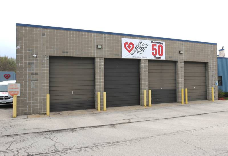 The Voluntary Action Center at 1606 Bethany Road in Sycamore has a banner up Tuesday, April 23, 2024, celebrating its 50th anniversary.