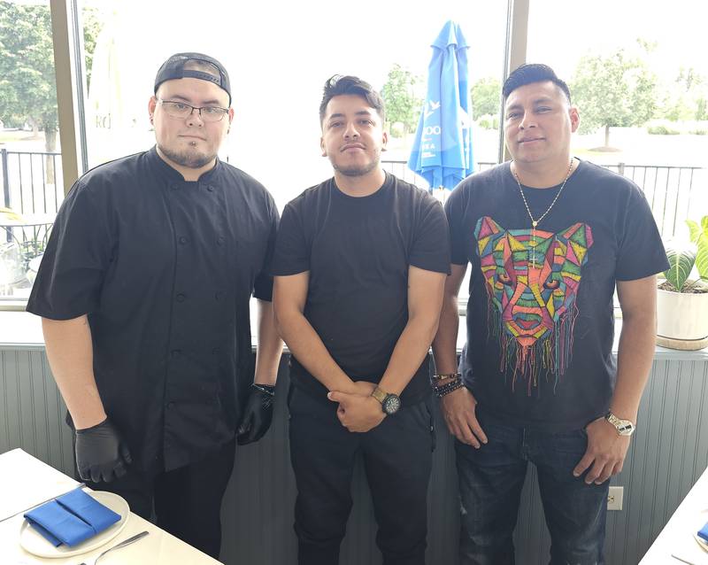 The team at Ikal Y Sanse, 40W222 LaFox Road, Campton Hills, are Chef Chris Gonzales, (left) and Victor Serano and Darwin Cruz. Gonzales previously worked at McNally's, El Charco Mariscos, The Office annd Hotel Baker.