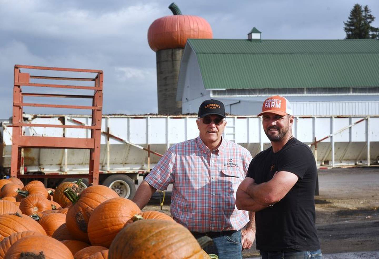 Lloyd Goebbert and his son, Jacob Goebbert, run Goebbert's Farm on Reinking Road in Pingree Grove. Pumpkin growing is a big part of their business.