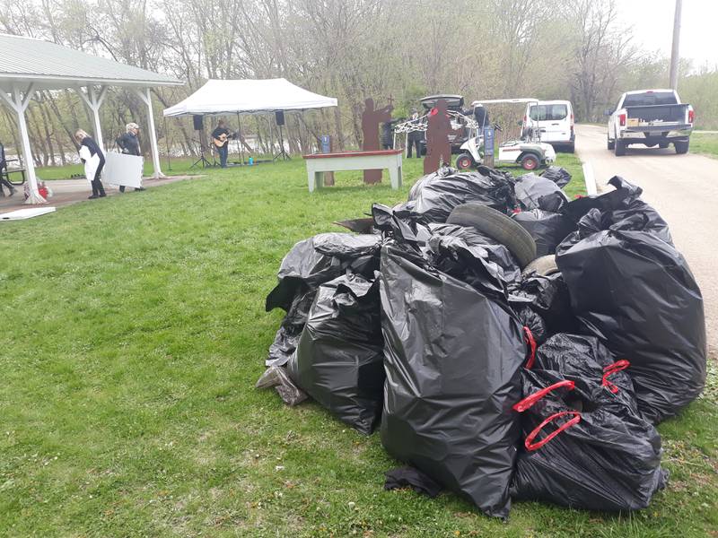 Volunteers at The Perfectly Flawed Foundation's seventh annual Earth Day Clean-Up in La Salle made a significant impact Saturday, April 22, 2023, cleaning up the area, picking up several bags of trash.