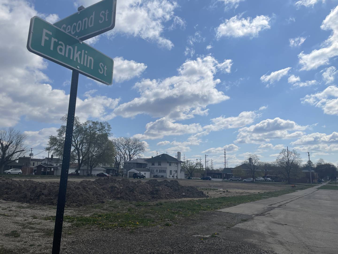 The lot at 217 Franklin St. in downtown DeKalb is the future site of the Safe Passage's 24/ 7 emergency shelter, shown April 24, 2023.