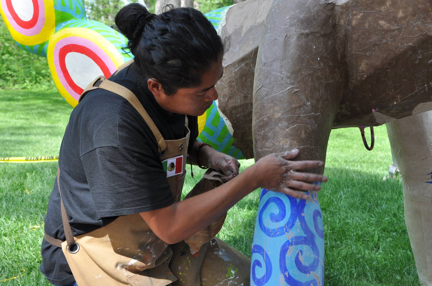 Roberto Carlos Martinez is one of six artists creating alebrijes sculptures.