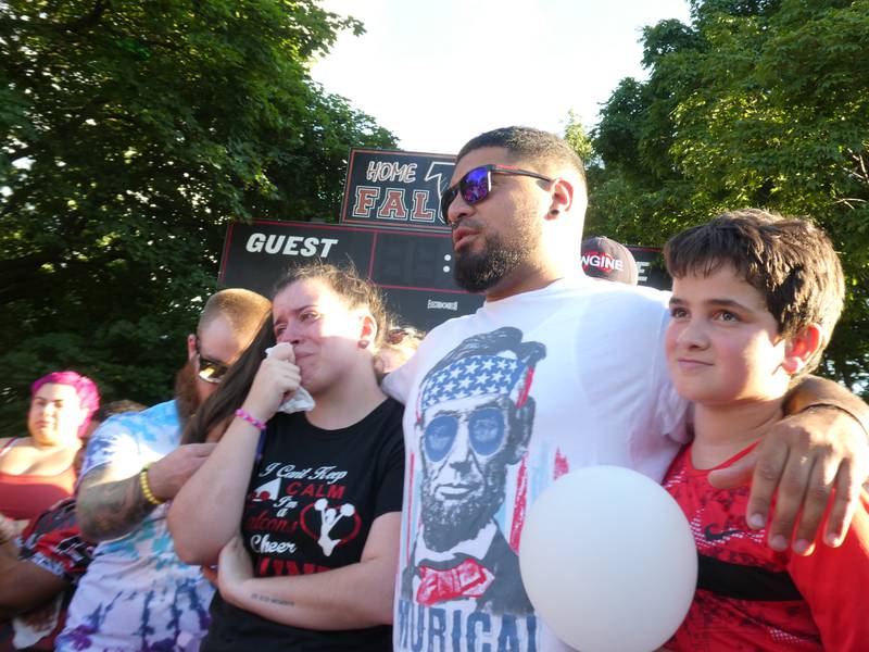 A prayer vigil and balloon release was held at Oriole Park in Chicago on Monday night, August 1, 2022 to mourn the loss of seven killed, including Lauren Dobosz and her four children, in a tragic car crash that occurred Sunday on I-90 near Hampshire.