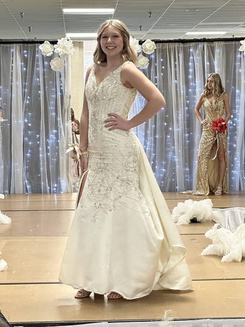 Models for Selmi's Weddings & Events and Selmi's Formal Wear show off outfits during a fashion show Sunday, Feb. 2, 2025, during the Sauk Valley Wedding Expo.