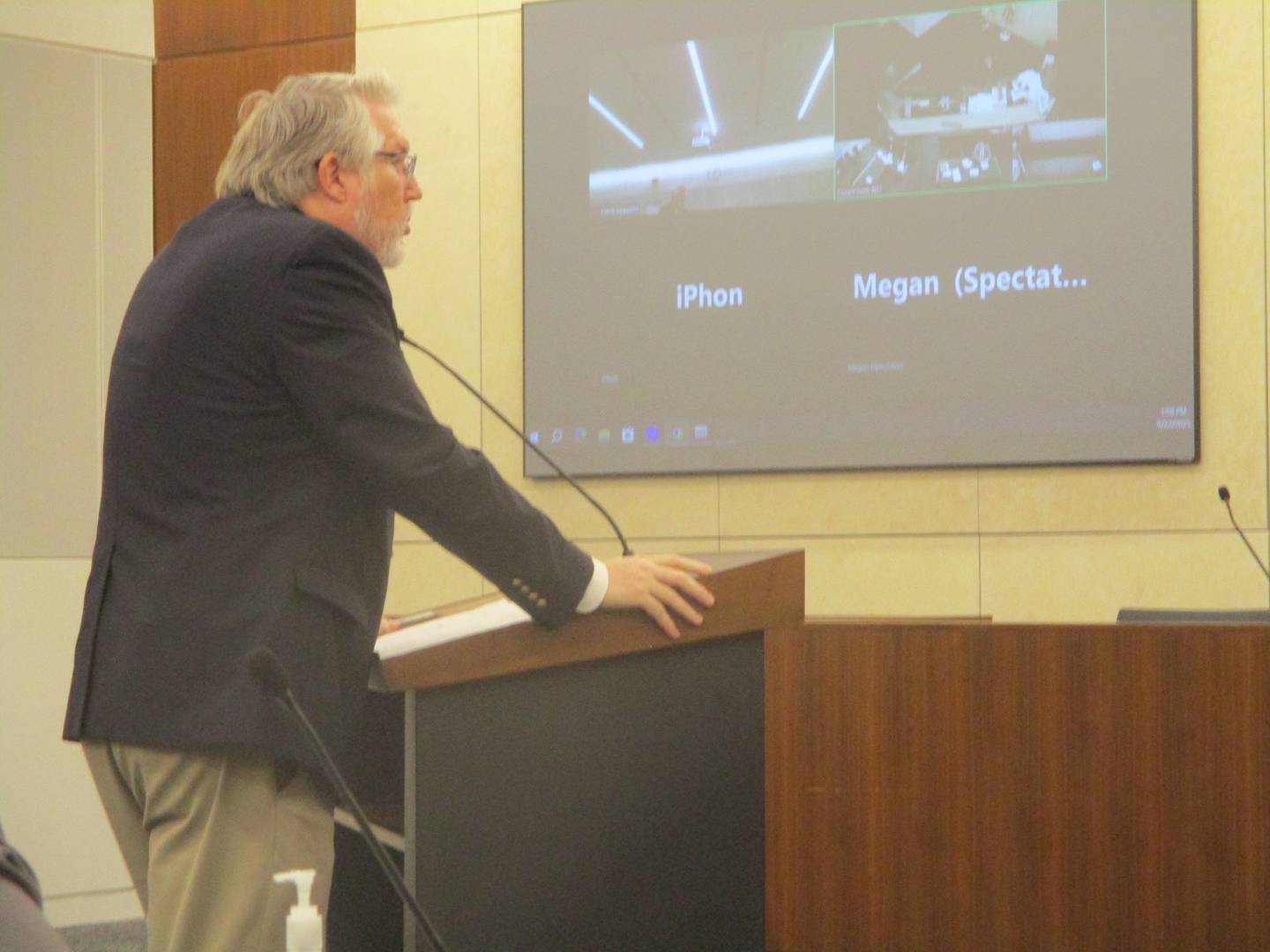 Will County Assistant State's Attorney Scott Pyles makes a case for removing Joliet City Councilman Juan Moreno from office at a court hearing on Monday. Sept. 22, 2025