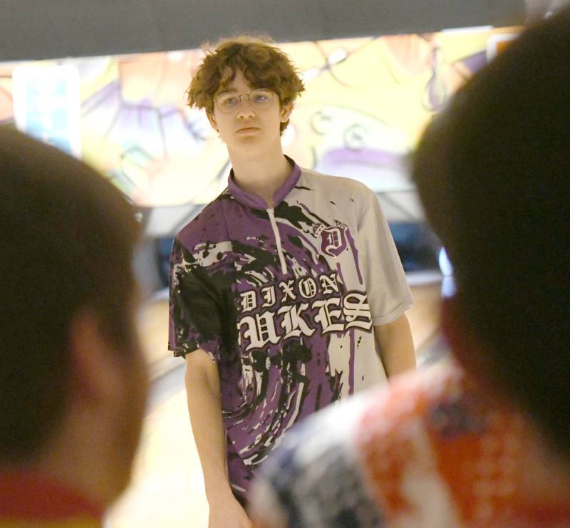 Dixon's Clark Bonnewell walks back to the table during the IHSA bowling sectional at Don Carter Lanes in Rockford on Saturday, Jan. 21.