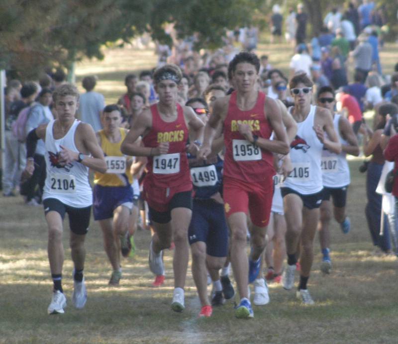 CC runners come up the long hill. Local High School teams gathered at Hoover Park in Sterling for the Rock River Run, held on Saturday, September 27, 2025.