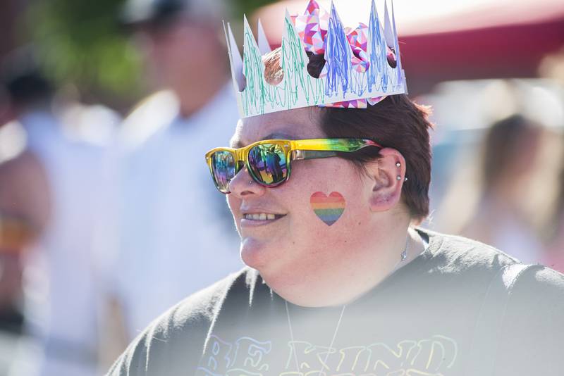 Bernadette Lybarger of Dixon sports a pair of colorful shades while enjoying Dixon’s Pride Fest Saturday, June 18, 2022.