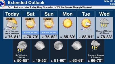 Smoke from Canadian wildfires could affect air quality in northern Illinois this weekend