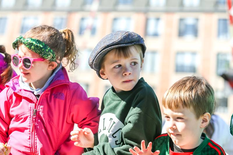 Students from the St. Alphonsus Patrick school ride in the Lemont St. Pat's Day Parade on Saturday, March 8, 2025  in Lemont.