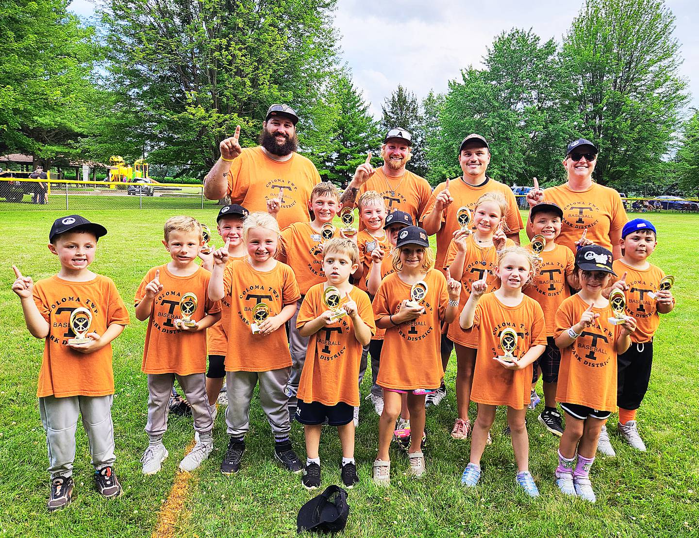 Coloma Township Park District in Rock Falls offers recreation leagues in several sports. The Giants were championship of the annual T-ball championship game in July 2025; games were played at Sieglinger Park.