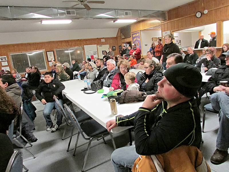 More than 130 people attended a meeting Friday at the Cortland Lions shelter to discuss the incident at Cortland Elementary School this week in which a foul odor caused students and staff to get sick.