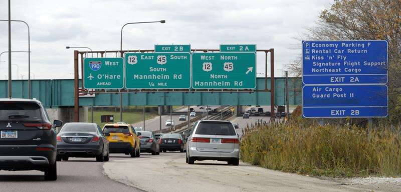 FILE – Protesters are disrupting traffic on I-190 near O'Hare International Airport.