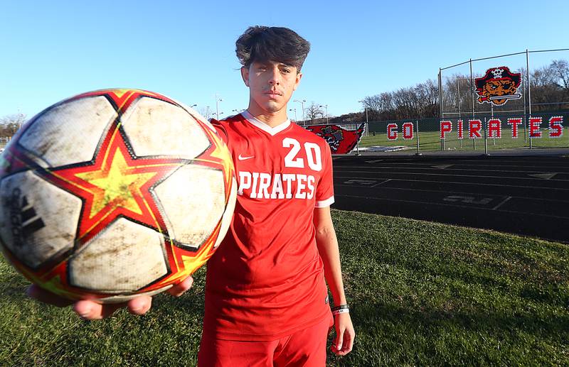 Gio Resendez, is the 2021 Ottawa Times boys soccer player of the year