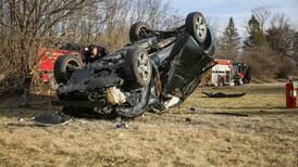 Photos: Woodstock Fire responds to 2 rollover crashes in hour